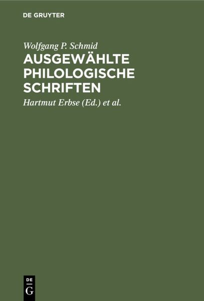 Produktbild: Ausgew&auml;hlte philologische Schriften