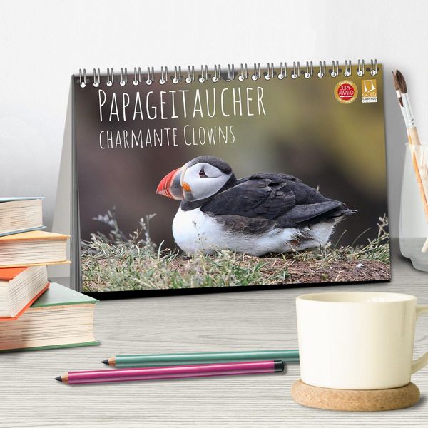 Produktbild: Papageitaucher - charmante Clowns (Tischkalender 2027 DIN A5 quer), CALVENDO Monatskalender