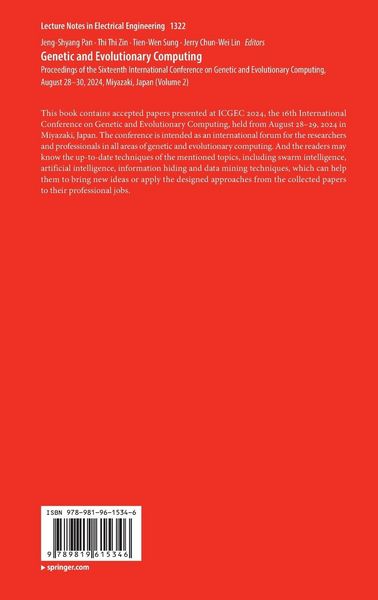Produktbild: Genetic and Evolutionary Computing