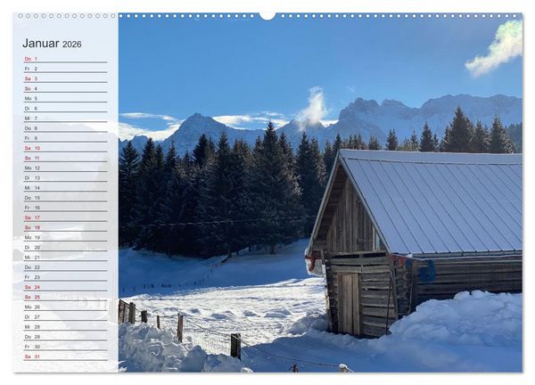 Produktbild: Alpenauszeit - Die Bergh&uuml;tten unserer Alpen (Wandkalender 2026 DIN A2 quer), CALVENDO Monatskalender