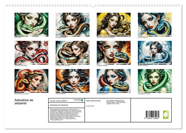 Produktbild: Adoratrice de serpents (Calendrier mural 2026 DIN A2 vertical) calendrier de bureau