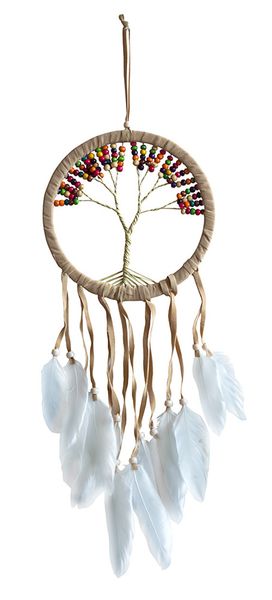 Produktbild: Traumf&auml;nger "Tree of Life" Leder mit farbigen Holzperlen