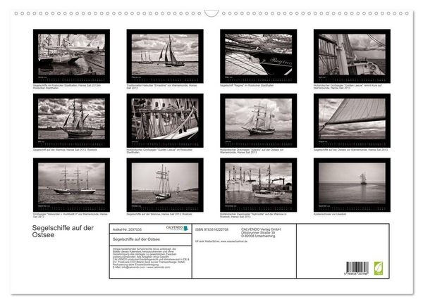 Produktbild: Segelschiffe auf der Ostsee (Wandkalender 2026 DIN A2 quer), CALVENDO Monatskalender