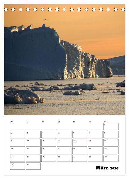 Produktbild: Die Eisberge von Ilulissat (Tischkalender 2026 DIN A5 hoch), CALVENDO Monatskalender