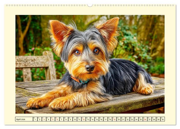 Produktbild: Yorkshire Terrier. Entz&uuml;ckende Minis mit Charme und Witz (hochwertiger Premium Wandkalender 2026 DIN A2 quer), Kunstdruck in Hochglanz