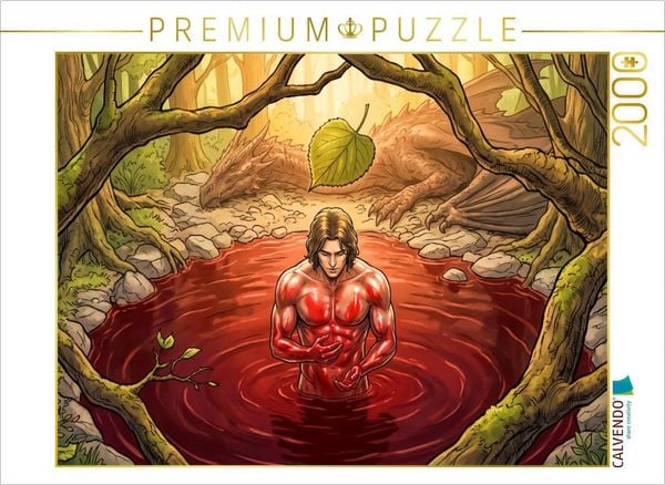 CALVENDO Puzzle Siegfried badet im Blut des Drachen | 2000 Teile Lege-Größe 90 × 67 cm Foto-Puzzle für glückliche Stunden