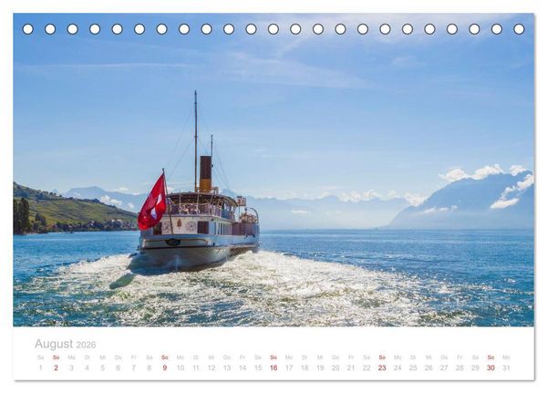 Produktbild: GENFER SEE Das Schweizer Ufer (Tischkalender 2026 DIN A5 quer), CALVENDO Monatskalender