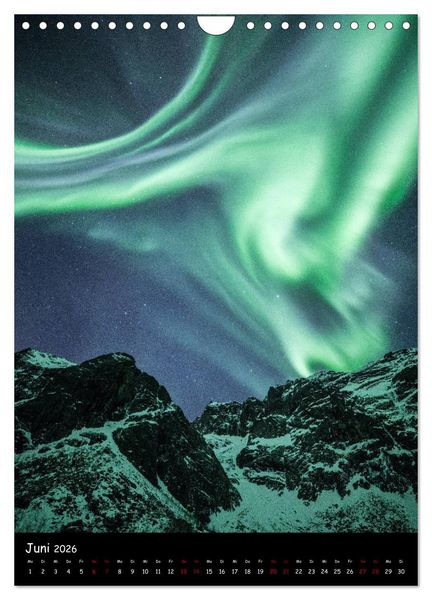 Produktbild: Polarlichtkalender (Wandkalender 2026 DIN A4 hoch), CALVENDO Monatskalender