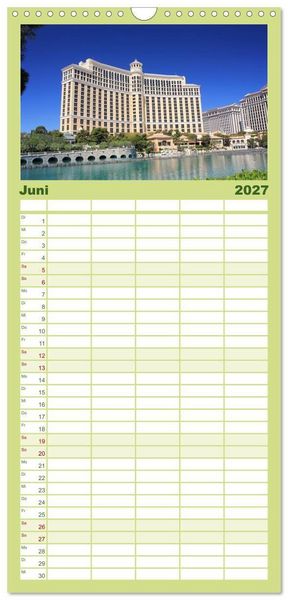 Produktbild: Familienplaner 2027 - Las Vegas - Nevada mit 5 Spalten (Wandkalender, 21 x 45 cm) CALVENDO