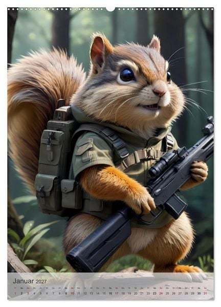 Produktbild: Action Pack - Ein tierisch niedliches Spezialkommando (hochwertiger Premium Wandkalender 2027 DIN A2 hoch), Kunstdruck in Hochglanz