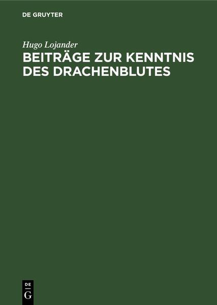 Produktbild: Beitr&auml;ge zur Kenntnis des Drachenblutes