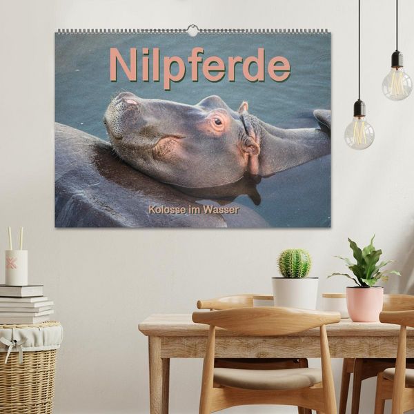 Produktbild: Nilpferde, Kolosse im Wasser (Wandkalender 2026 DIN A2 quer), CALVENDO Monatskalender