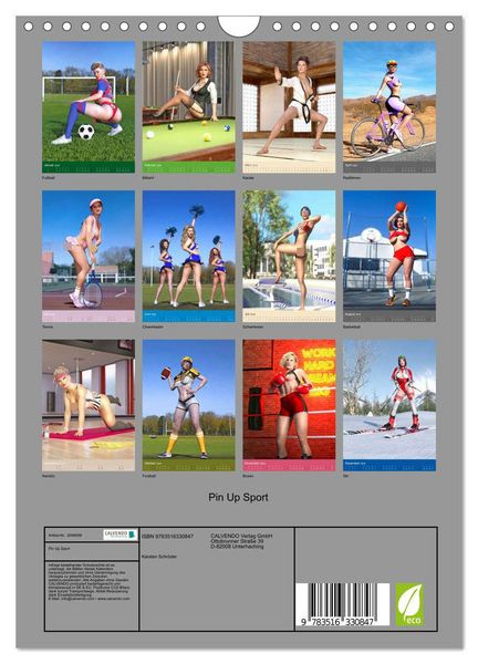 Produktbild: Pin Up Sport (Wandkalender 2026 DIN A4 hoch), CALVENDO Monatskalender