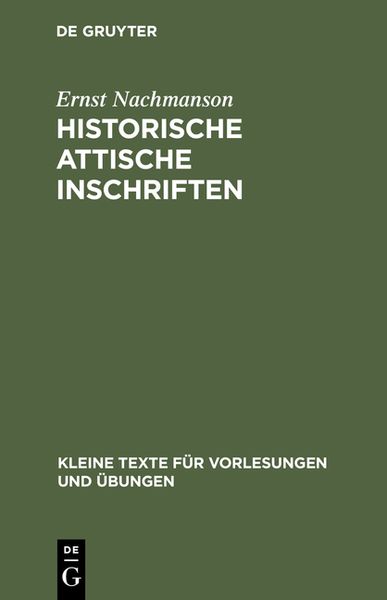 Produktbild: Historische attische Inschriften