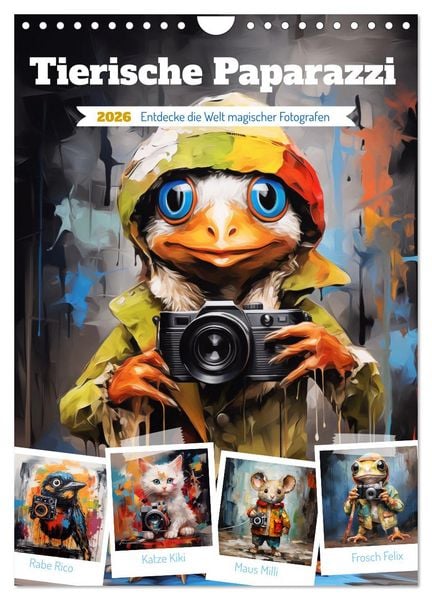 Produktbild: Tierische Paparazzi (Wandkalender 2026 DIN A4 hoch), CALVENDO Monatskalender