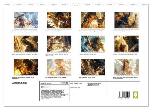Produktbild: G&ouml;tterfunken (hochwertiger Premium Wandkalender 2026 DIN A2 quer), Kunstdruck in Hochglanz