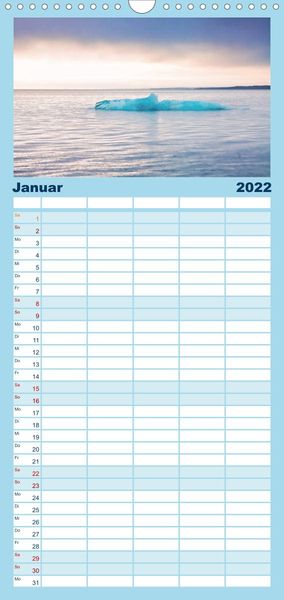 Produktbild: Familienplaner Spitzbergen - Wild.Rau.Ungez&auml;hmt. (Wandkalender 2022 , 21 cm x 45 cm, hoch)