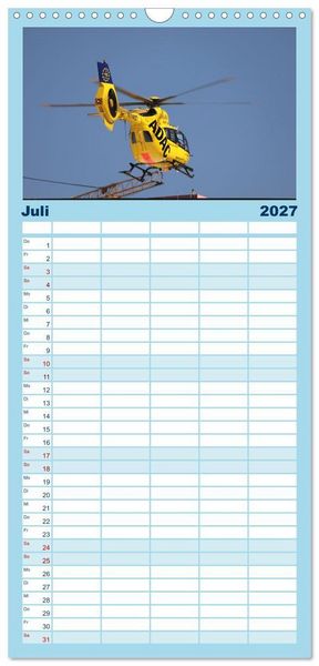 Produktbild: Familienplaner 2027 - Helikopter in der Luft 2.0 mit 5 Spalten (Wandkalender, 21 x 45 cm) CALVENDO