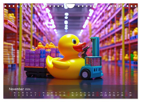 Produktbild: Badeenten Kalender - Quietscheenten in der Berufswelt (Wandkalender 2026 DIN A4 quer), CALVENDO Monatskalender