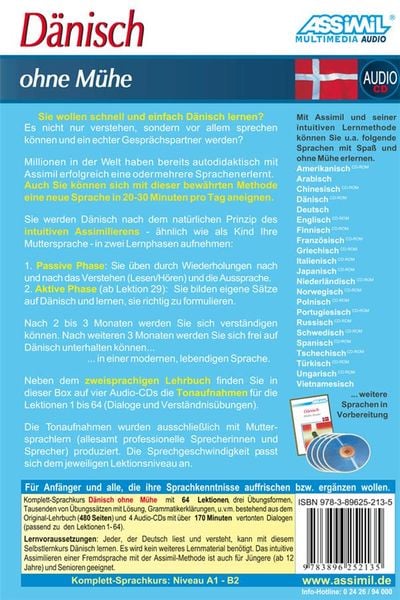 Produktbild: ASSiMiL D&auml;nisch ohne M&uuml;he - Audio-Sprachkurs - Niveau A1-B2