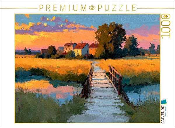 CALVENDO Puzzle Weg ins goldene Licht | 1000 Teile Lege-Größe 64x48cm Foto-Puzzle für glückliche Stunden