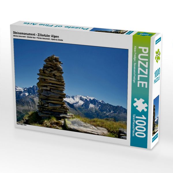 CALVENDO Puzzle Steinemonument - Zillertaler Alpen | 1000 Teile Lege-Größe 64x48cm Foto-Puzzle für glückliche Stunden