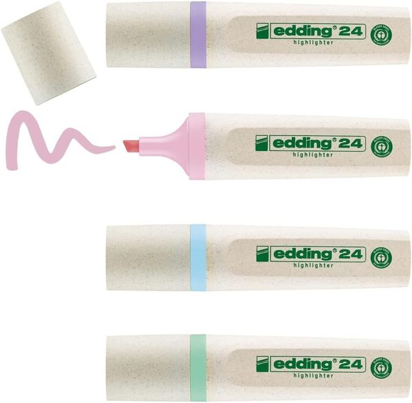 Produktbild: edding Textmarker 24 EcoLine 4er Set pastellfarben