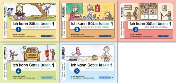 Ich kann Sätze lesen Teil 1 - In Sprechsilben - 90 Bild-Satz-Karten mit Selbstkontrolle, Gebundene Ausgabe von Sternchenverlag GmbH,Katrin Langhans,