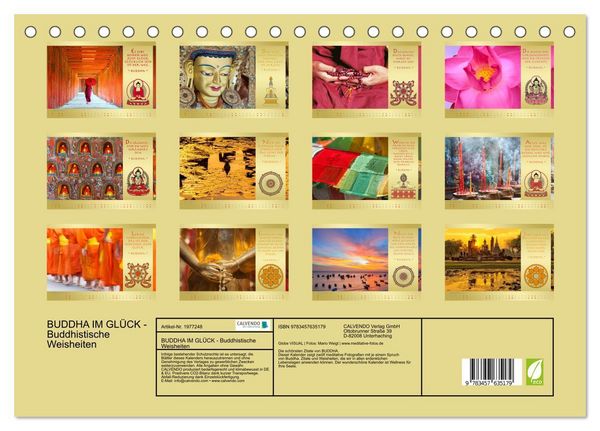 Produktbild: BUDDHA IM GL&Uuml;CK - Buddhistische Weisheiten (Tischkalender 2026 DIN A5 quer), CALVENDO Monatskalender