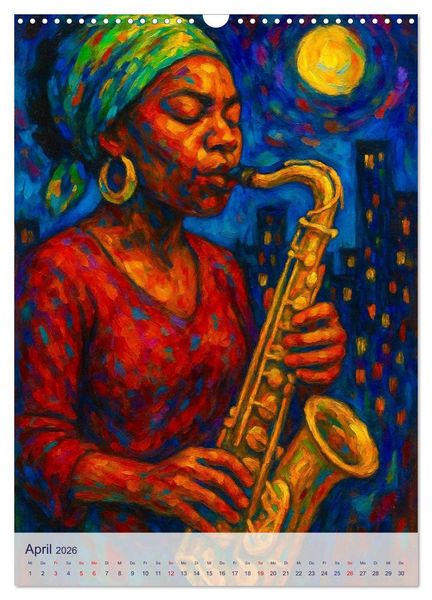 Produktbild: Saxophonisten. Eine Hommage an die Magie des Saxophons (Wandkalender 2026 DIN A3 hoch), CALVENDO Monatskalender