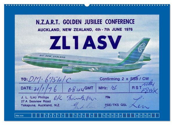 Produktbild: &Uuml;ber den Wolken - Flugzeuge des 20. Jahrhunderts auf Amateurfunkkarten (Wandkalender 2026 DIN A2 quer), CALVENDO Monatskalender