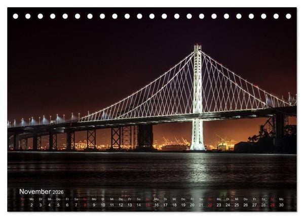 Produktbild: San Francisco Impressionen Tag und Nacht (Tischkalender 2026 DIN A5 quer), CALVENDO Monatskalender