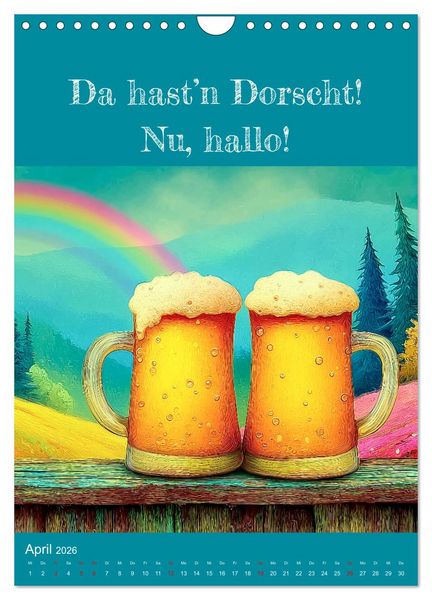 Produktbild: Erzgebirge mei Haamit - Mundart-Kalender mit s&auml;chsischem Humor (Wandkalender 2026 DIN A4 hoch), CALVENDO Monatskalender