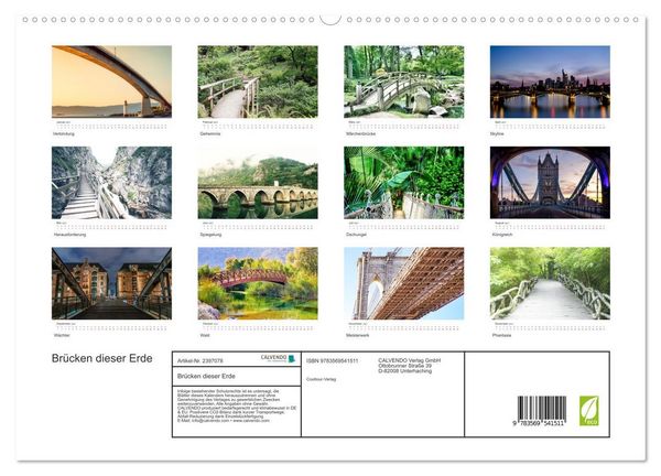 Produktbild: Br&uuml;cken dieser Erde (hochwertiger Premium Wandkalender 2027 DIN A2 quer), Kunstdruck in Hochglanz
