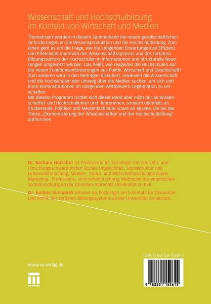 Produktbild: Wissenschaft und Hochschulbildung im Kontext von Wirtschaft und Medien