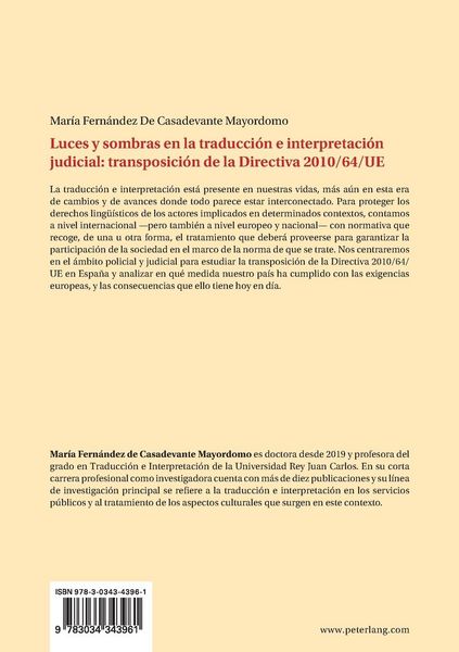 Produktbild: Luces y sombras en la traducci&oacute;n e interpretaci&oacute;n judicial: transposici&oacute;n de la Directiva 2010/64/UE