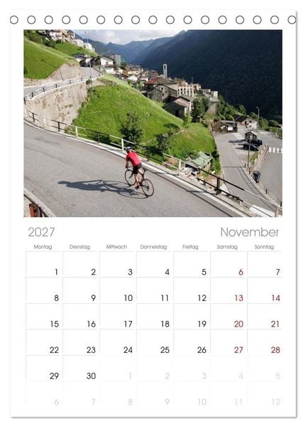 Produktbild: Tischplaner 2027 - Alpenp&auml;sse auf dem Rennrad "Himmlische Serpentinen" (A5 Tischkalender zum Aufstellen) CALVENDO