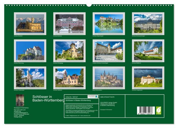 Produktbild: Schl&ouml;sser in Baden-W&uuml;rttemberg (hochwertiger Premium Wandkalender 2026 DIN A2 quer), Kunstdruck in Hochglanz