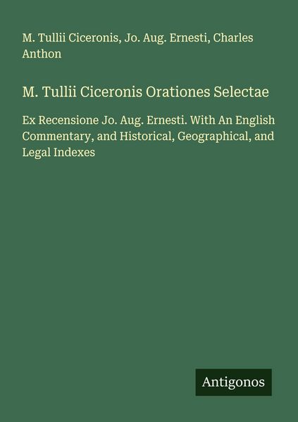Produktbild: M. Tullii Ciceronis Orationes Selectae