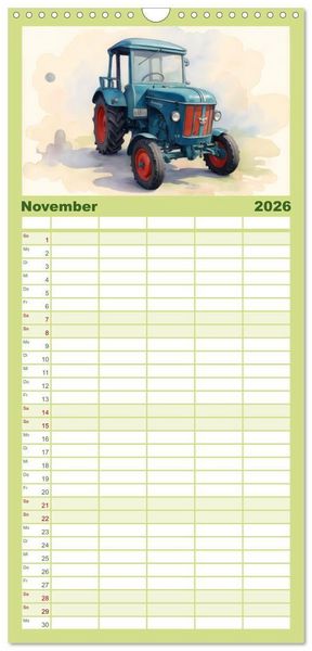 Produktbild: Familienplaner 2026 - Alte Schlepper in neuem Glanz mit 5 Spalten (Wandkalender, 21 x 45 cm) CALVENDO