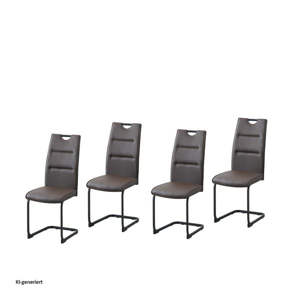 Produktbild: HTI-Living Schwingstuhl 4er Set PU braun DannyP Freischwinger Esszimmerstuhl Kunstleder