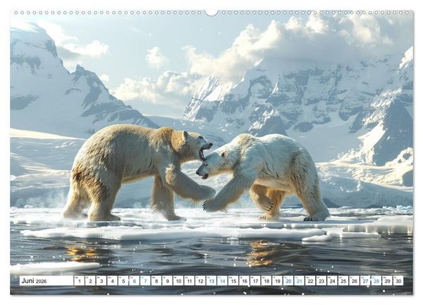 Produktbild: Wei&szlig;e W&auml;chter des Nordens: Ein Jahr im Reich der Eisb&auml;ren (hochwertiger Premium Wandkalender 2026 DIN A2 quer), Kunstdruck in Hochglanz