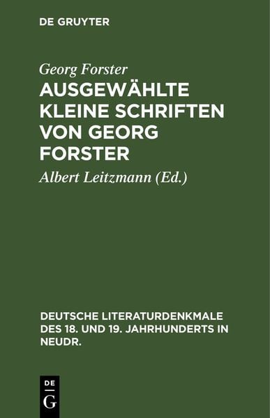 Produktbild: Ausgew&auml;hlte kleine Schriften von Georg Forster
