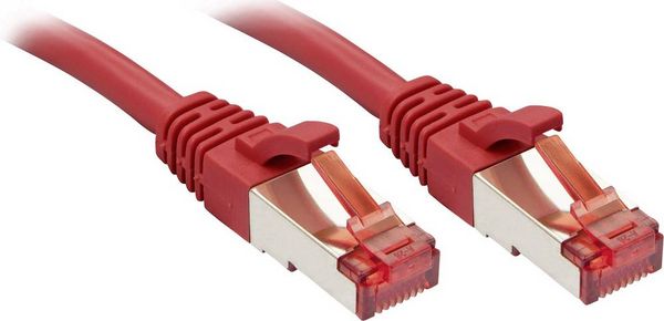 Produktbild: LINDY 47734 RJ45 Patchkabel CAT 6 S/FTP 2.00 m Rot mit Rastnasenschutz 1 St.