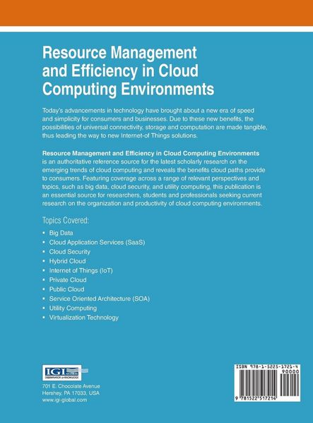 Produktbild: Resource Management and Efficiency in Cloud Computing Environments
