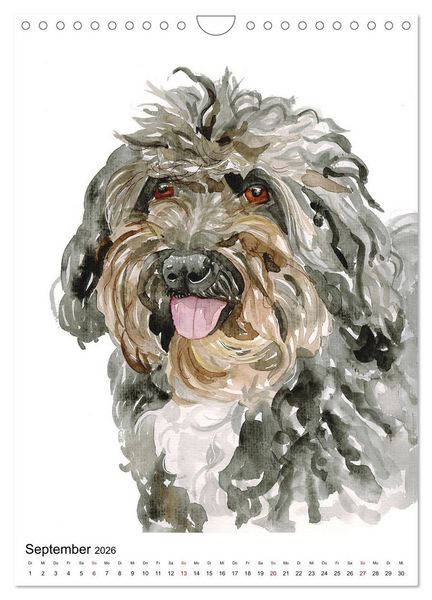 Produktbild: Hunde Portr&auml;ts in Aquarell (Wandkalender 2026 DIN A4 hoch), CALVENDO Monatskalender