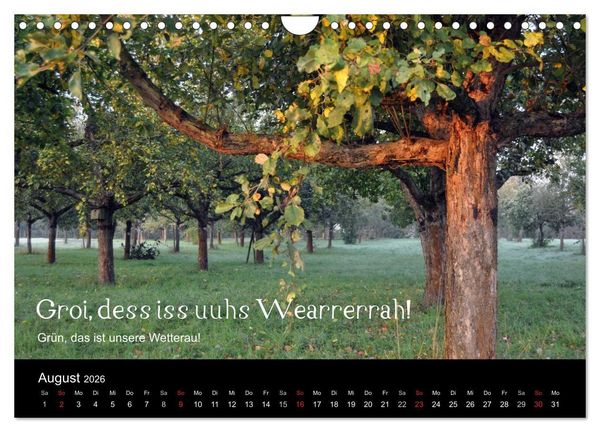 Produktbild: Die Wetterau mit Mundart-Statements (Wandkalender 2026 DIN A4 quer), CALVENDO Monatskalender