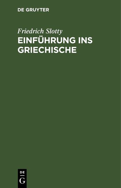 Produktbild: Einf&uuml;hrung ins Griechische