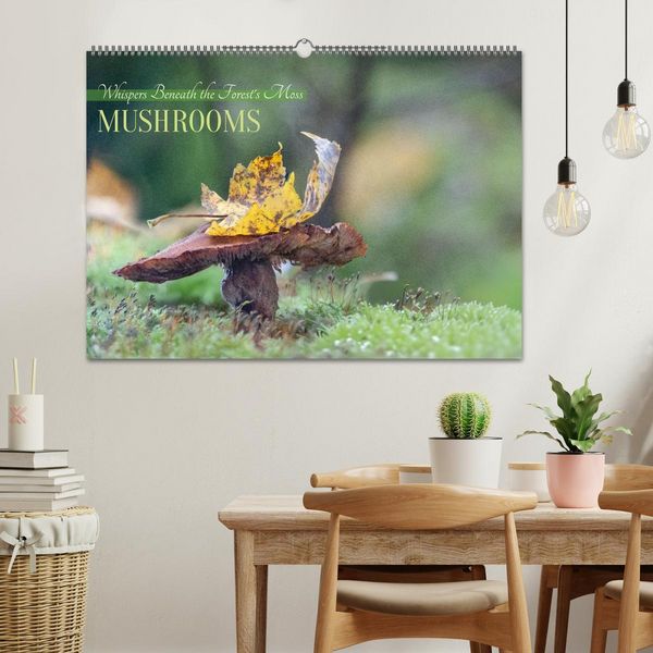 Produktbild: Whispers Beneath the Forest's Moss Mushrooms (Wall Calendar 2026 DIN A2 landscape), CALVENDO 12 Month Wall Calendar