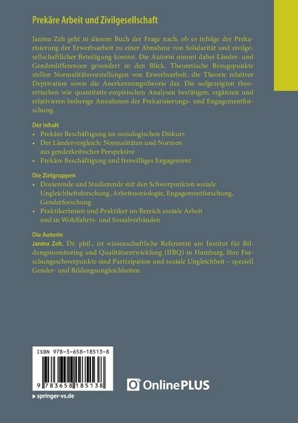 Produktbild: Prek&auml;re Arbeit und Zivilgesellschaft